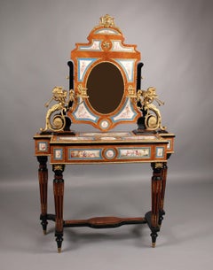 Beautiful Late 19th Century Gilt Bronze and Sevres Style Dressing Table
