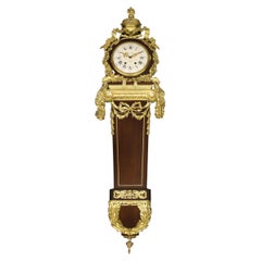 Beautiful Late 19th Century Gilt Bronze Mounted Cartel Clock by Henry Dasson