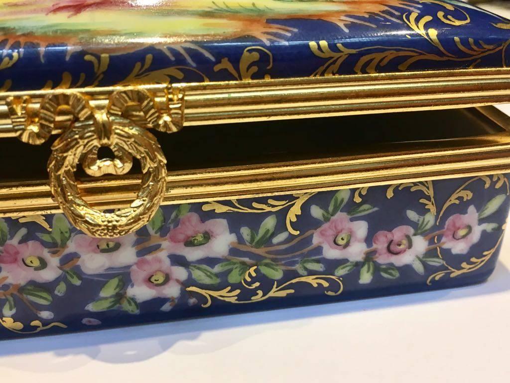 20th Century Beautiful Le Tallec Paris, Hand-Painted Box For Sale