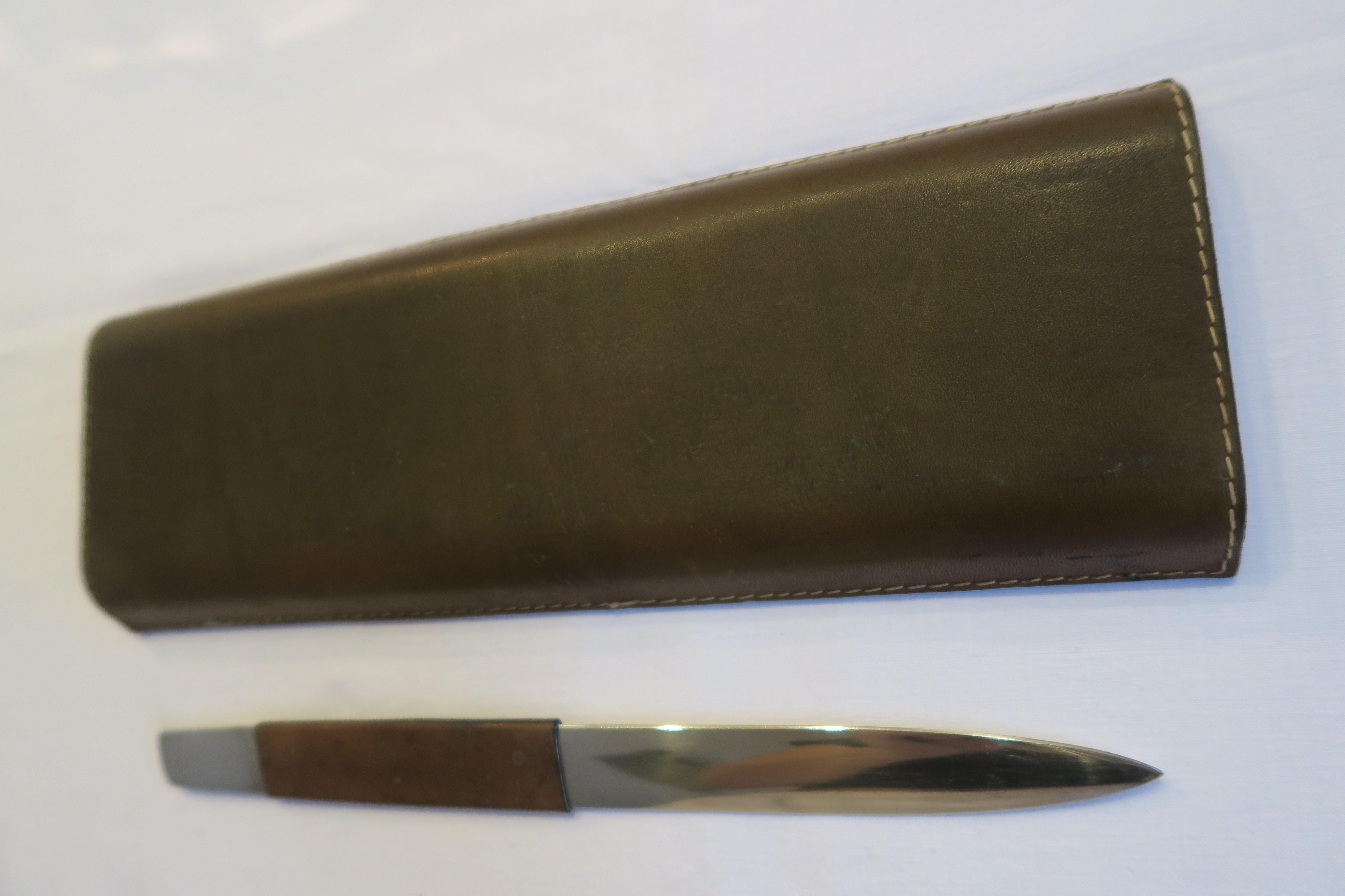 20th Century Vintage Austrian Letter Opener and tray Vienna 1950 For Sale