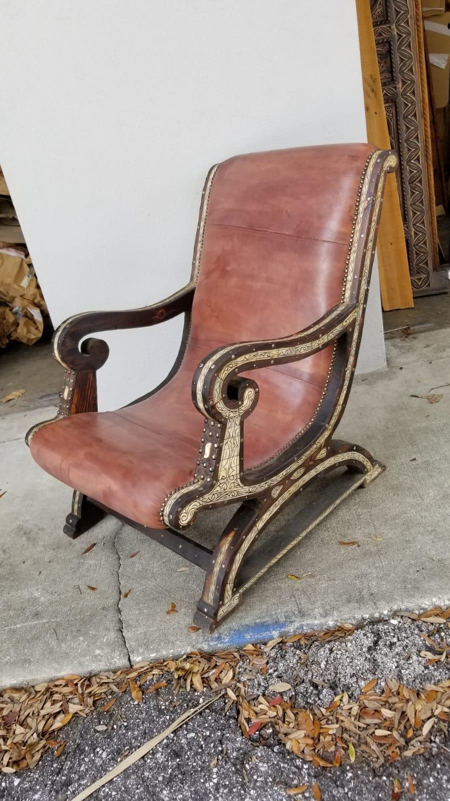 camel leather chair