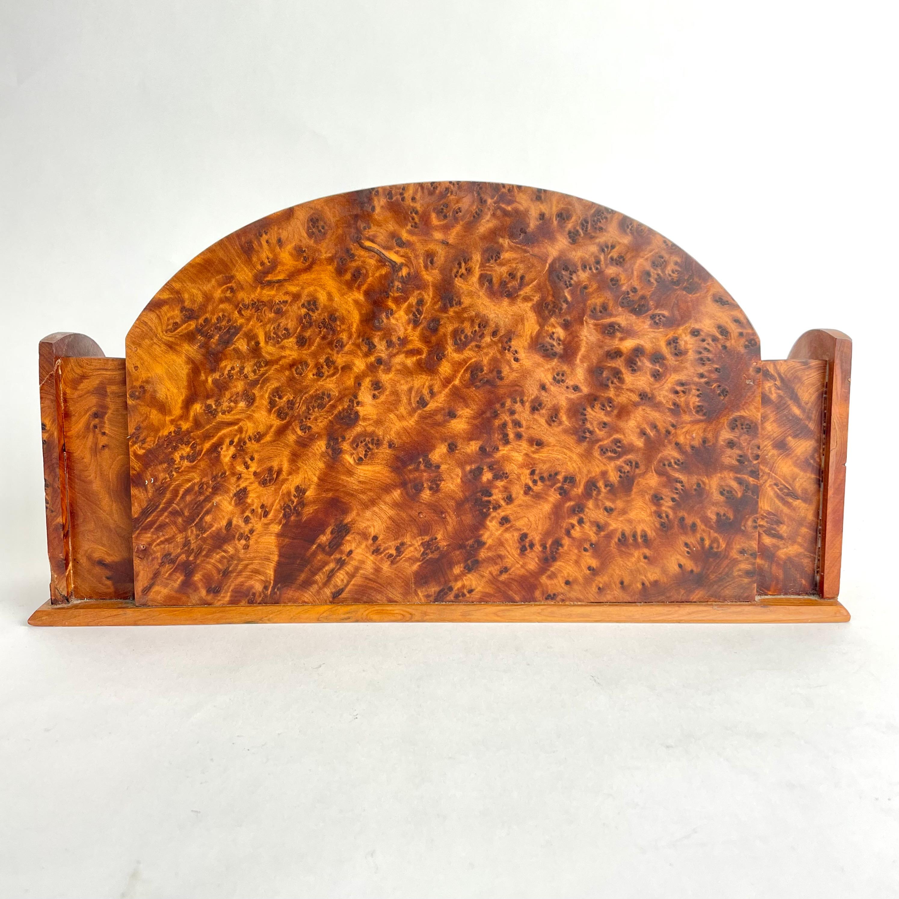 Mid-20th Century Beautiful Letter Stand in Art Deco with Thuja burl from the 1930s For Sale