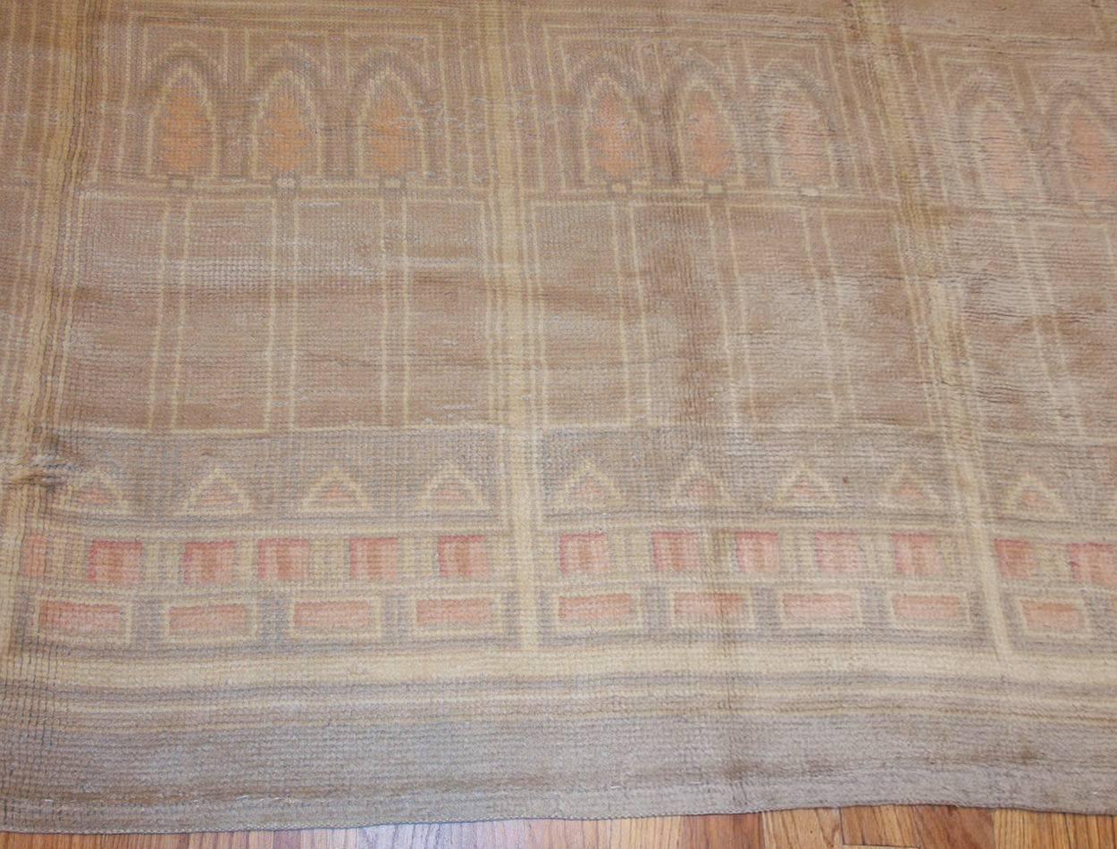 Nazmiyal Collection French Deco Rug. Size: 13 ft 7 in x 14 ft 2 in In Excellent Condition For Sale In New York, NY