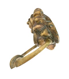 Beautiful Lion Head Bronze or Brass Door Knocker, Vintage Italy, 20th Century