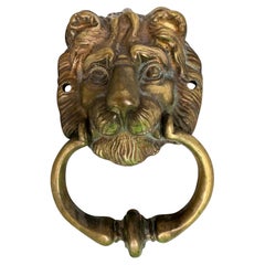 Beautiful Lion Head Bronze or Brass Door Knocker, Vintage Italy, 20th Century