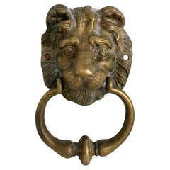Beautiful Lion Head Bronze or Brass Door Knocker, Vintage Italy, 20th Century