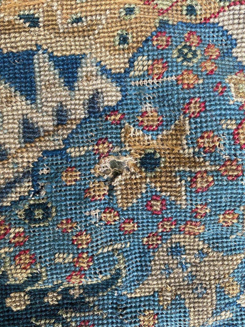 Bobyrug’s Beautiful Little 18th Century French Needlepoint Fragment Tapestry For Sale 4