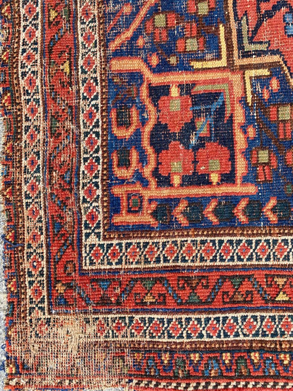 Asian Beautiful Little Antique Distressed Rug