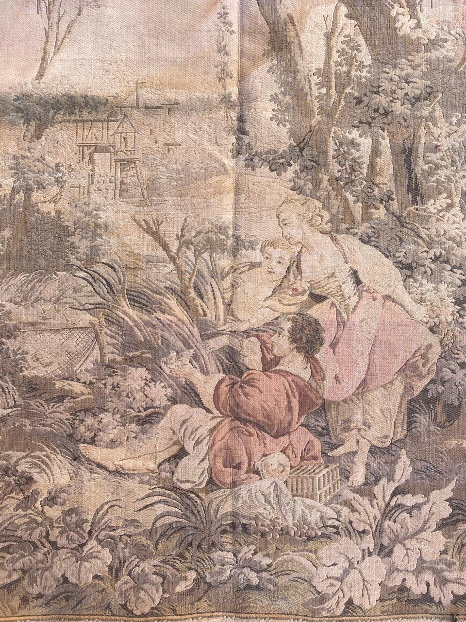 Belle petite tapisserie jaquar française ancienne de style Aubusson Bon état à Saint Ouen, FR