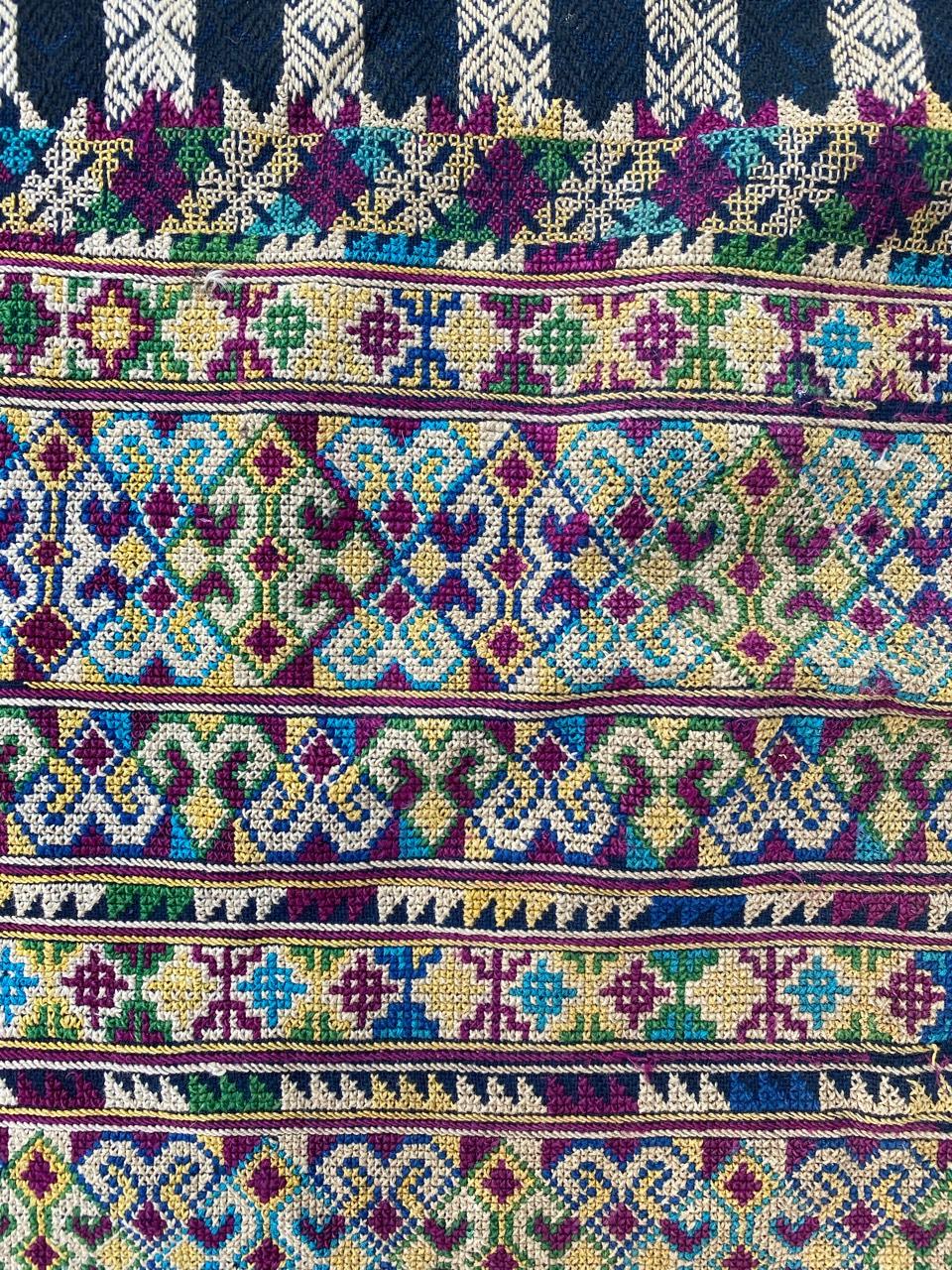 Tribal Beautiful Little Antique Indonesian Embroidery For Sale