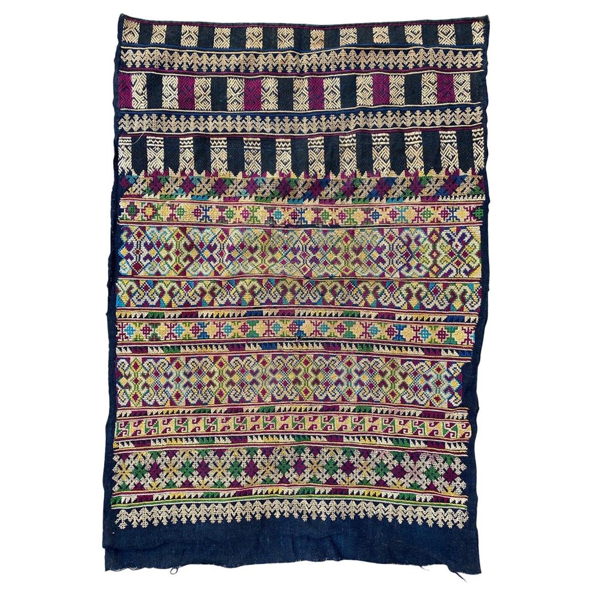 Beautiful Little Antique Indonesian Embroidery For Sale