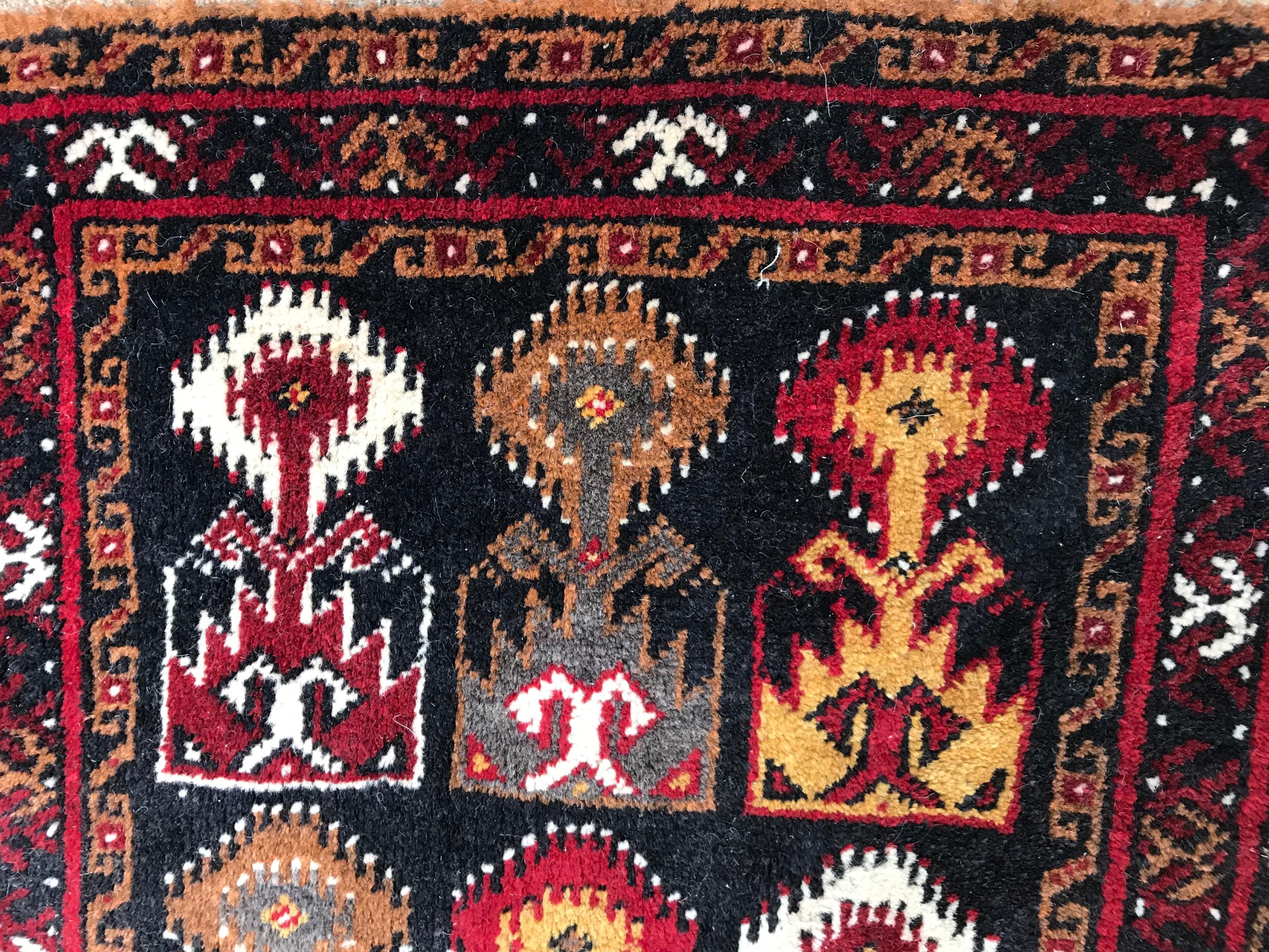 Tribal Beautiful Little Vintage Baluch Rug For Sale