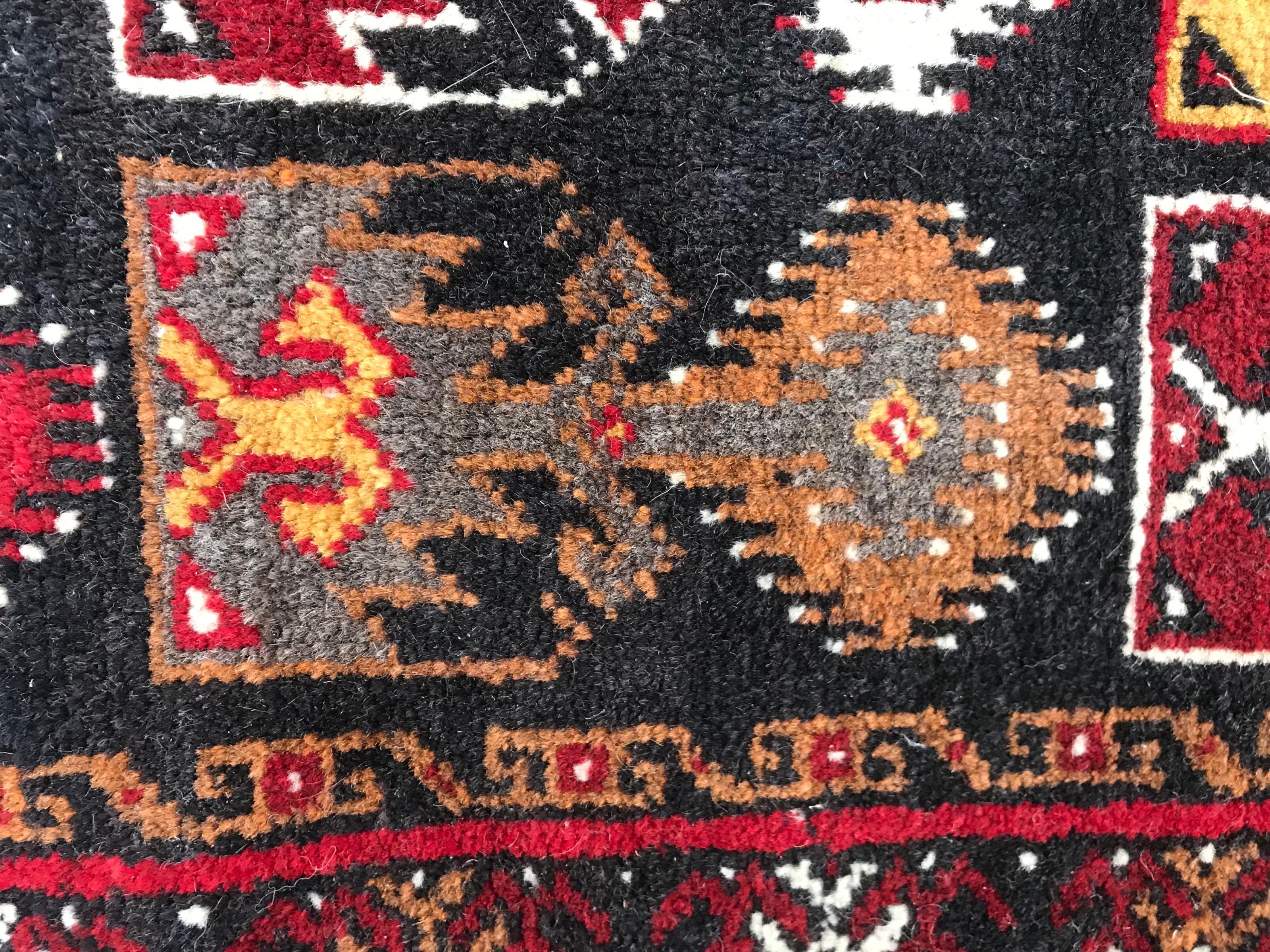 Hand-Knotted Beautiful Little Vintage Baluch Rug For Sale