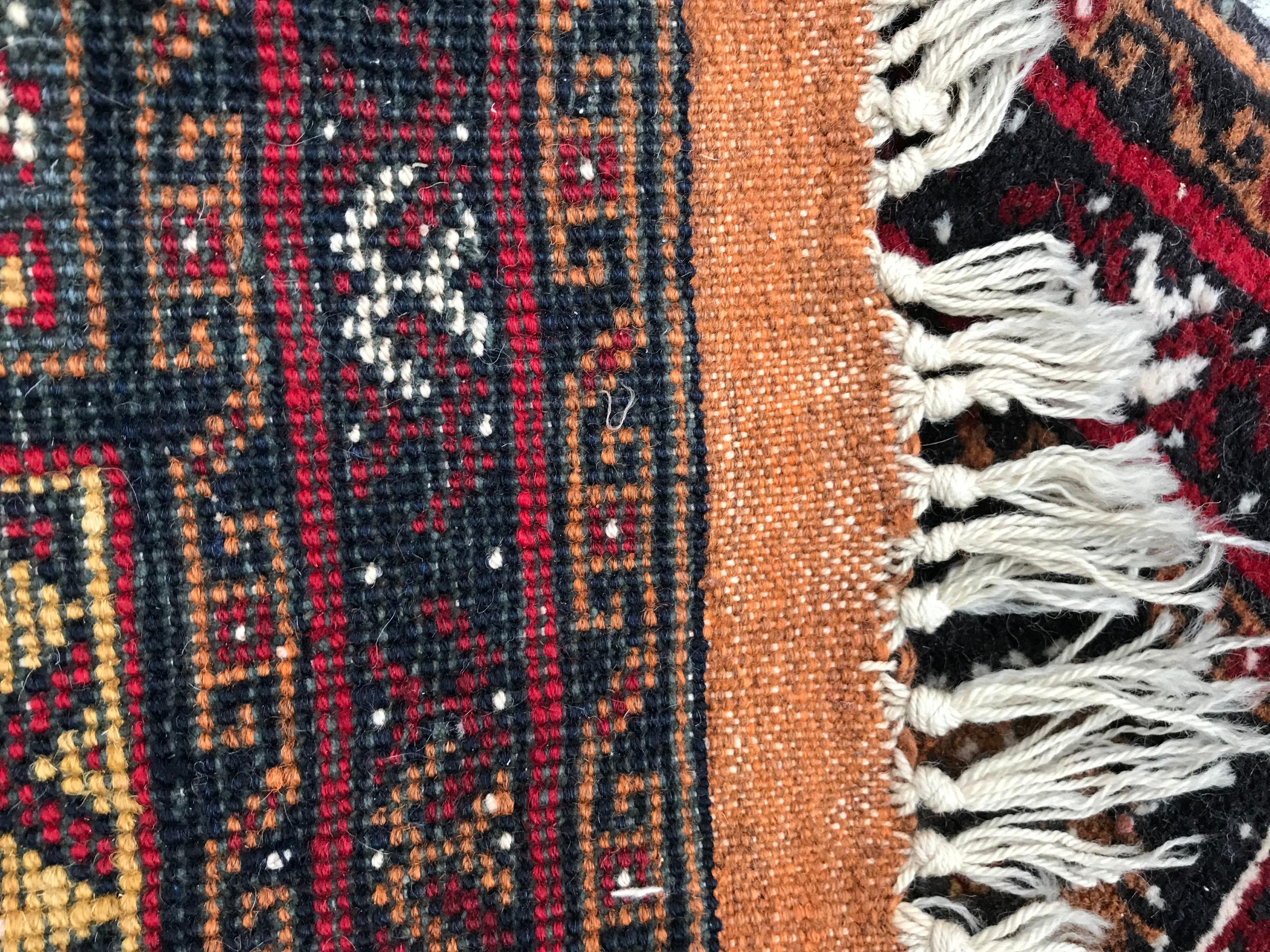 Wool Beautiful Little Vintage Baluch Rug For Sale