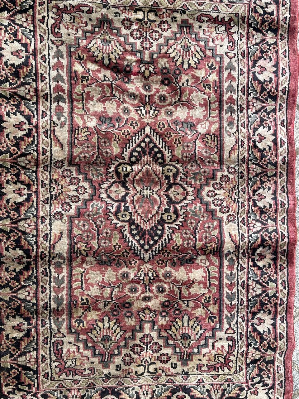 Bobyrug’s Beautiful little vintage silk Pakistani rug  For Sale 3