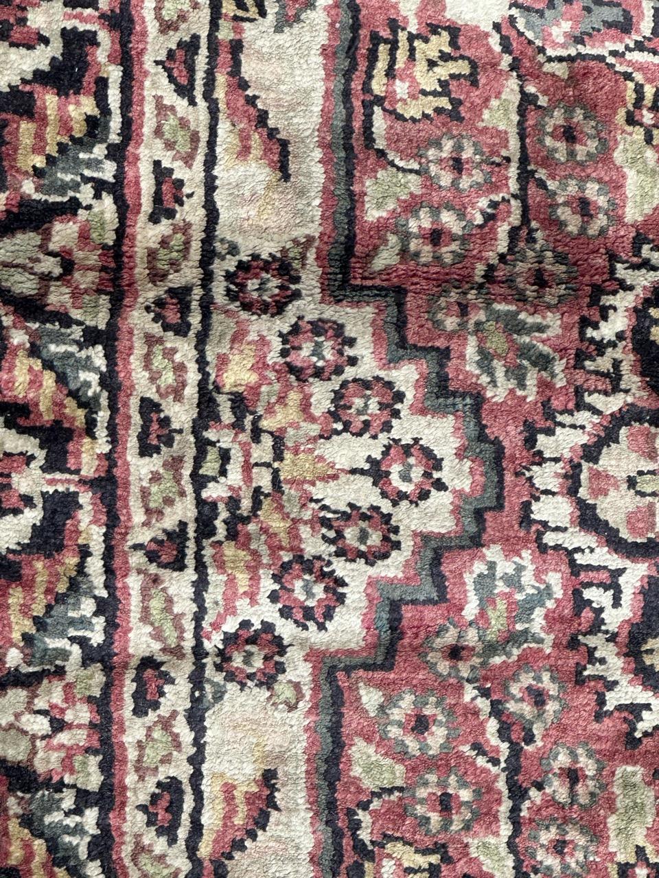 Late 20th Century Bobyrug’s Beautiful little vintage silk Pakistani rug  For Sale