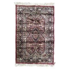 Bobyrug’s Beautiful little vintage silk Pakistani rug