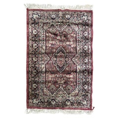 Bobyrug’s Beautiful little Vintage silk Pakistani rug 