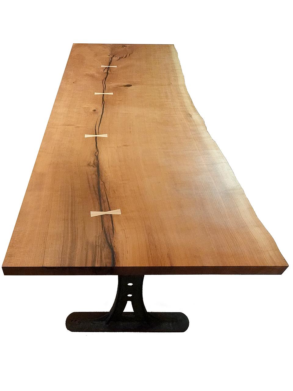 Mid-Century Modern Beautiful live Edge Cherry Desk - In The Manner of George Nakashima For Sale