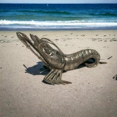 Beautiful Lobster Sculpture Nickeled Metal, Vintage, Italy, 1980s