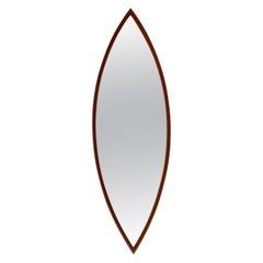 Beautiful Long 1960s Teak Wall Mirror by TH. POSS 'EFTF Copenhagen