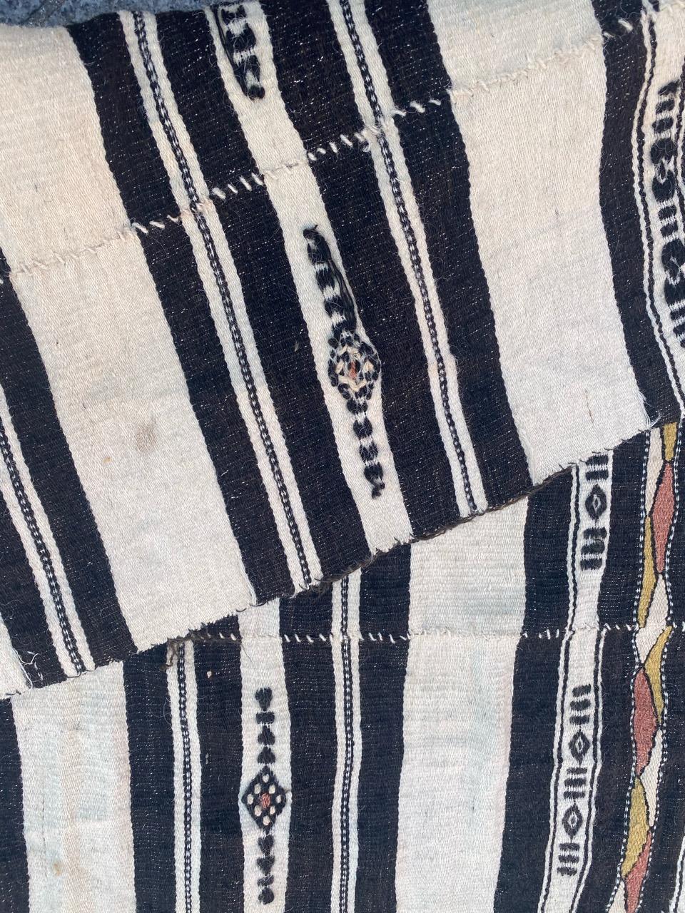 Bobyrug’s Beautiful Long Antique Tribal Malian Woven Kilim For Sale 11