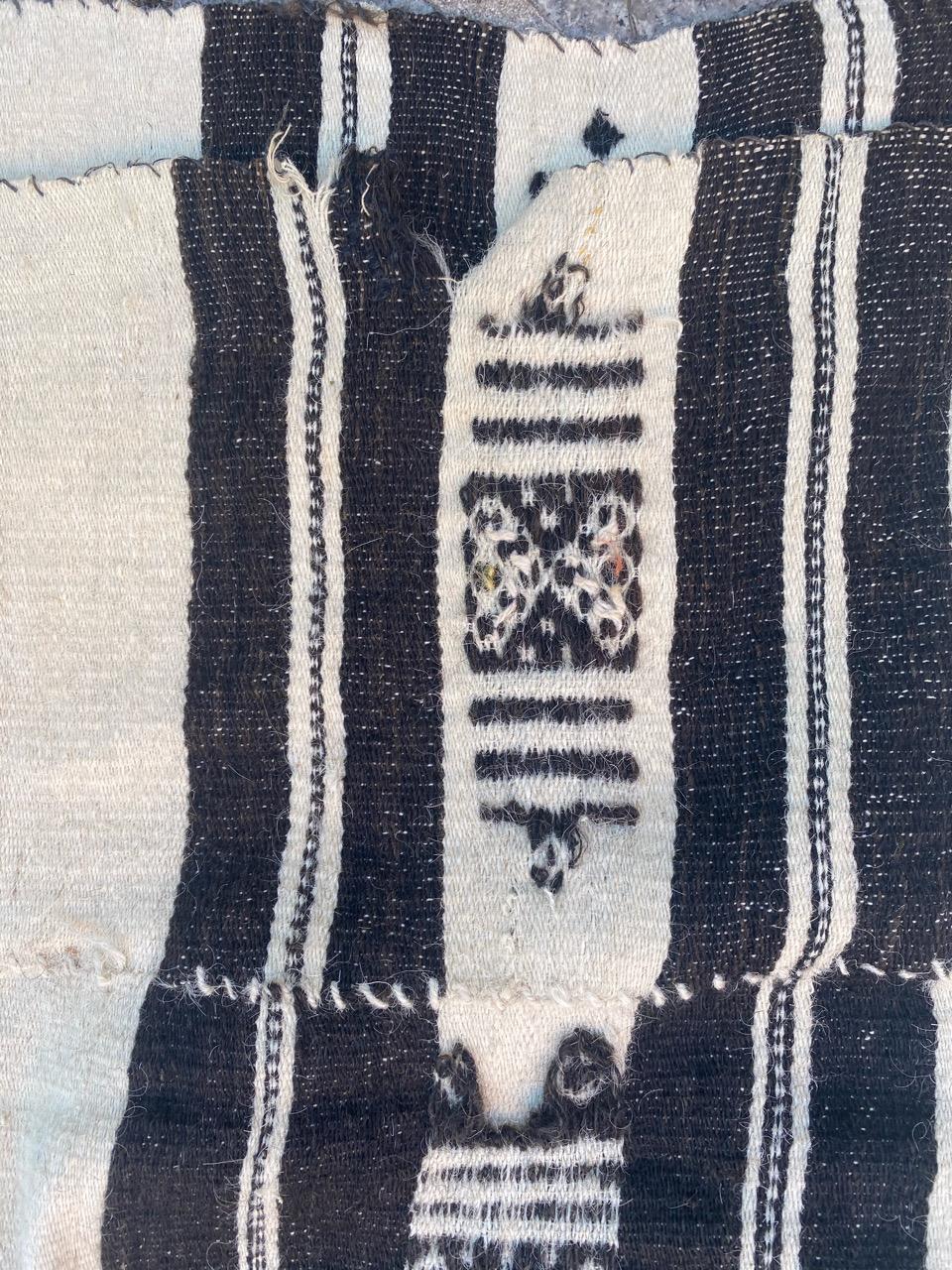 Bobyrug’s Beautiful Long Antique Tribal Malian Woven Kilim For Sale 12