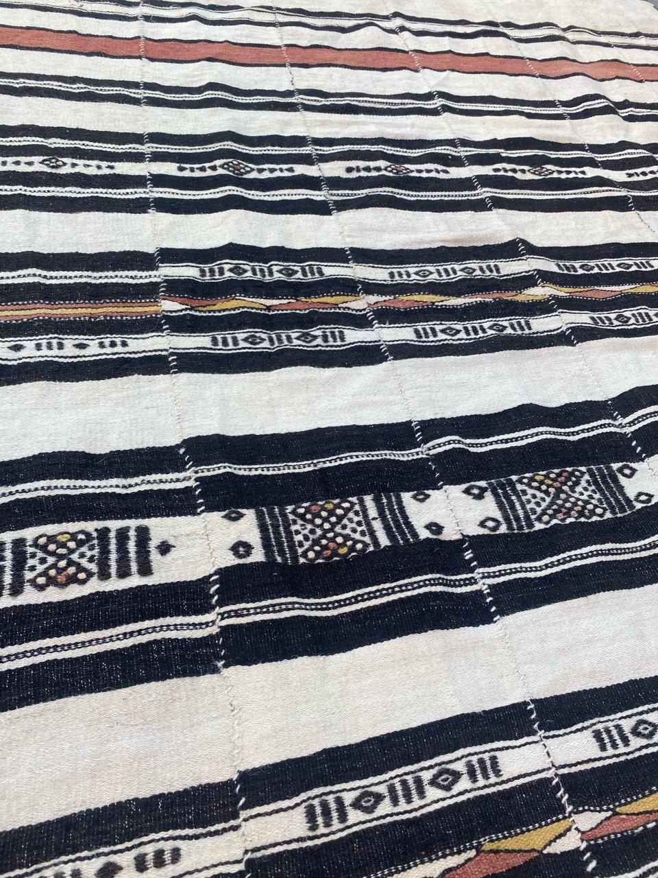 Bobyrug’s Beautiful Long Antique Tribal Malian Woven Kilim For Sale 13