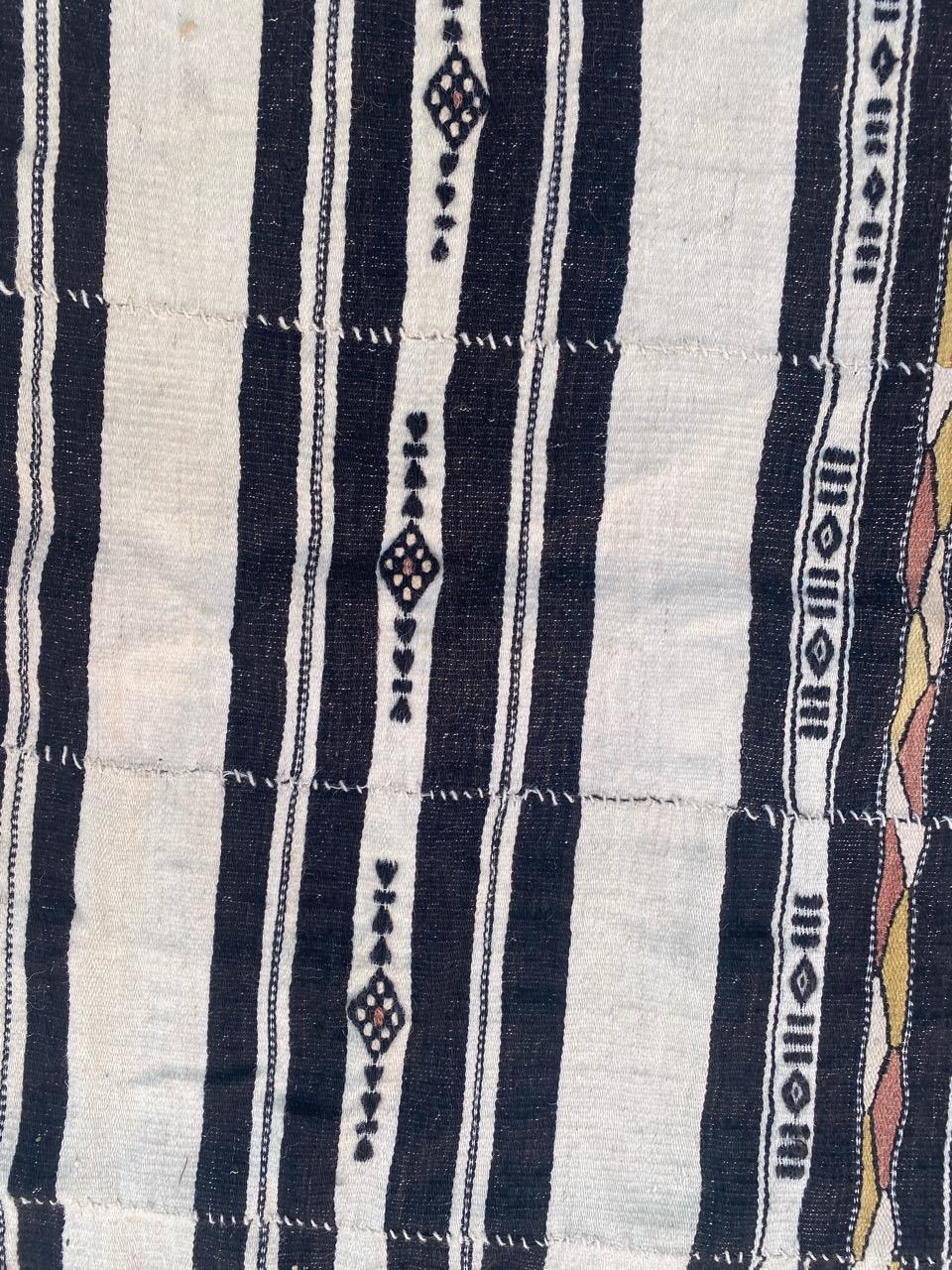 Hand-Woven Bobyrug’s Beautiful Long Antique Tribal Malian Woven Kilim For Sale