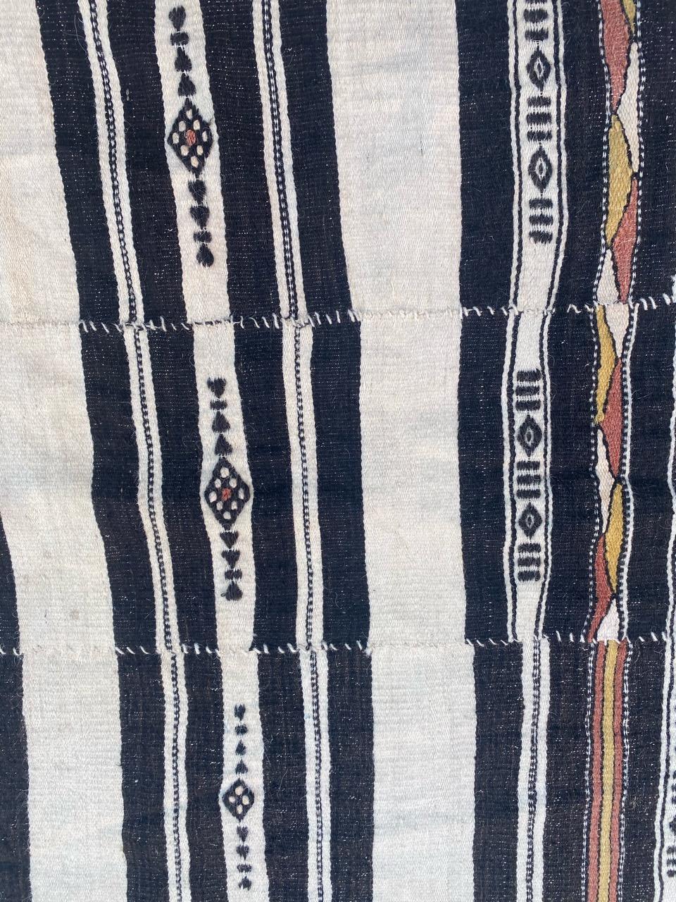 Bobyrug’s Beautiful Long Antique Tribal Malian Woven Kilim In Good Condition For Sale In Saint Ouen, FR