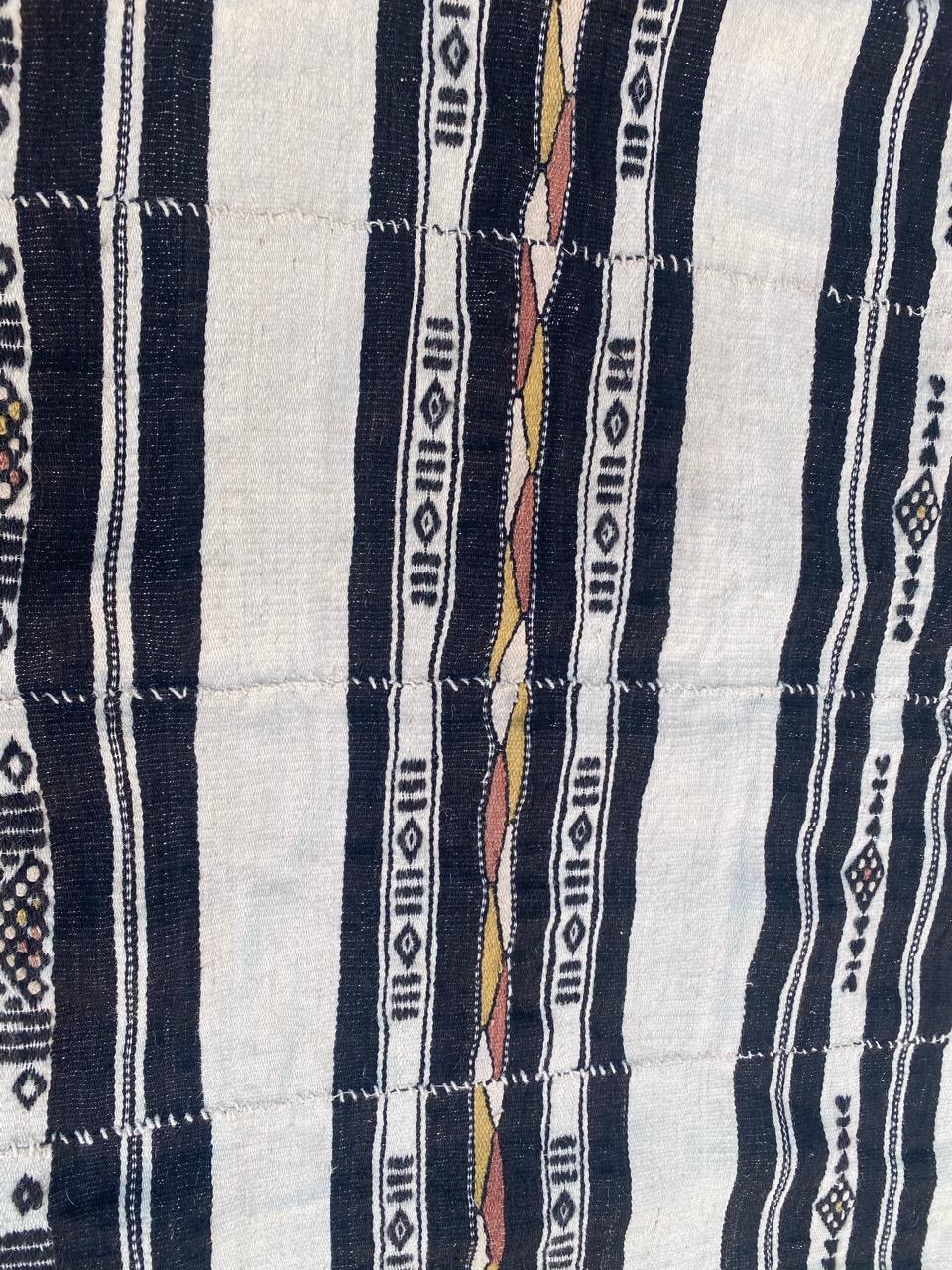 Bobyrug’s Beautiful Long Antique Tribal Malian Woven Kilim For Sale 2