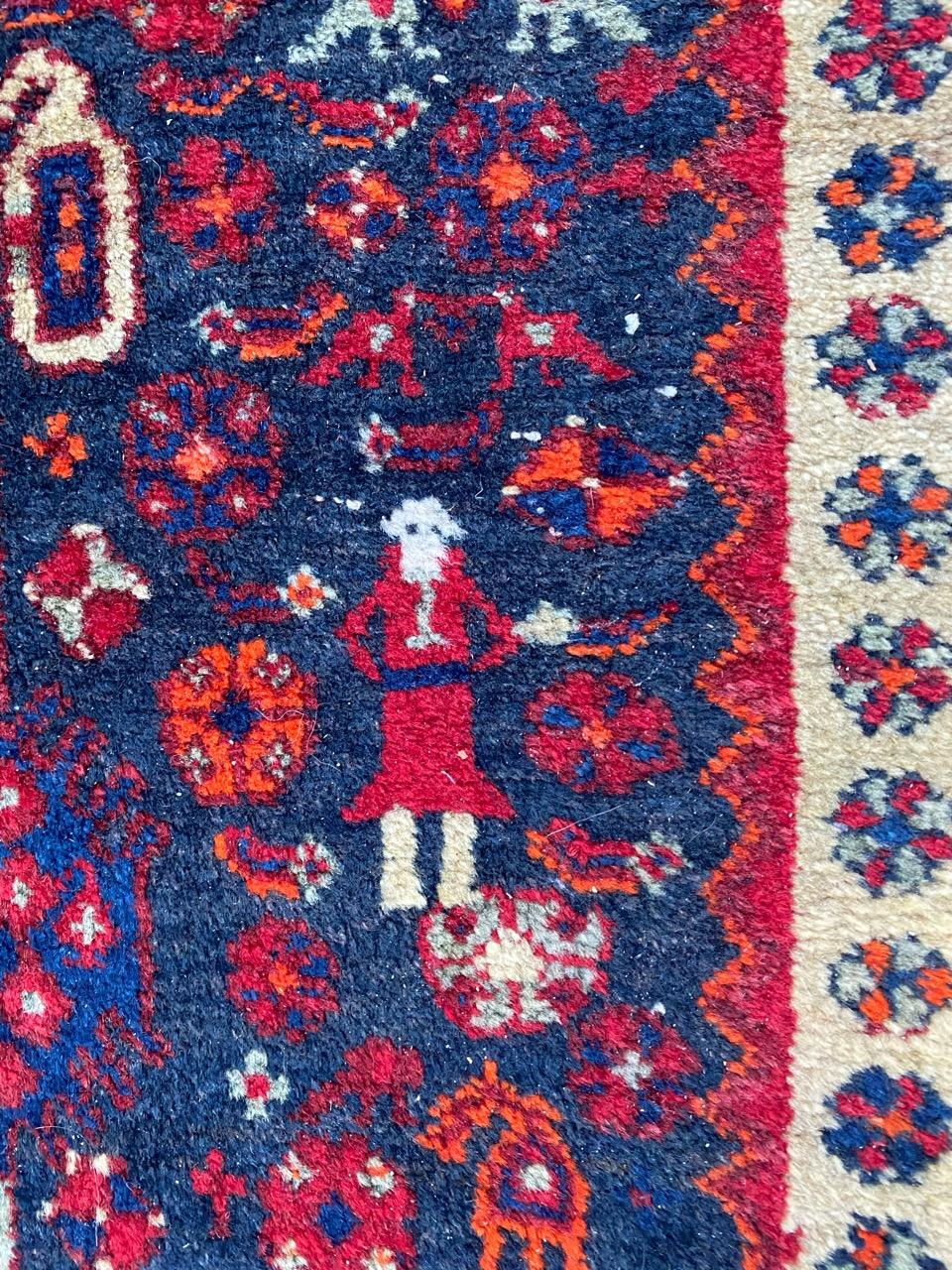 Bobyrug’s Beautiful Long Vintage Bijar Rug In Good Condition For Sale In Saint Ouen, FR