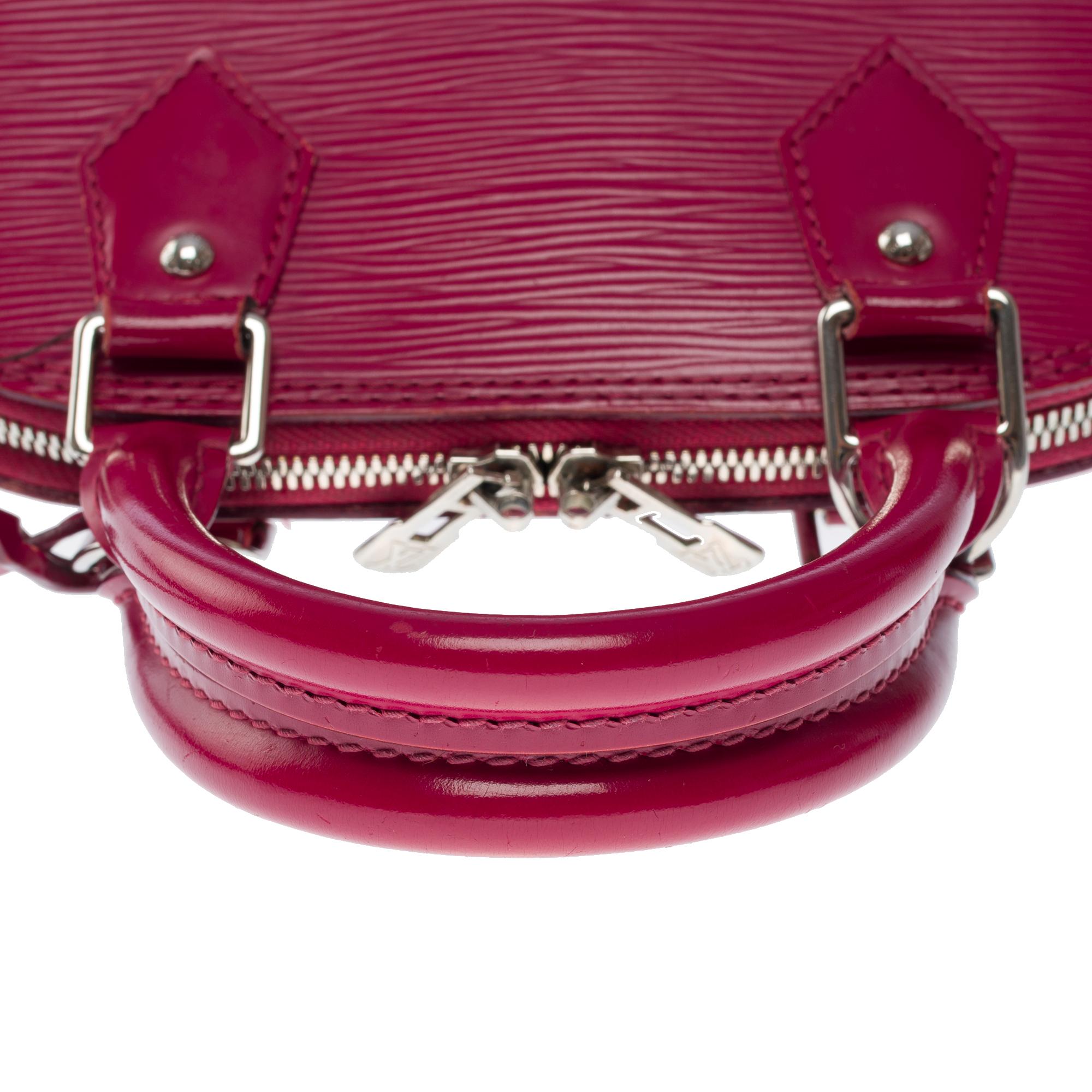Beautiful Louis Vuitton Alma BB handbag strap in Fuchsia épi leather, SHW 6