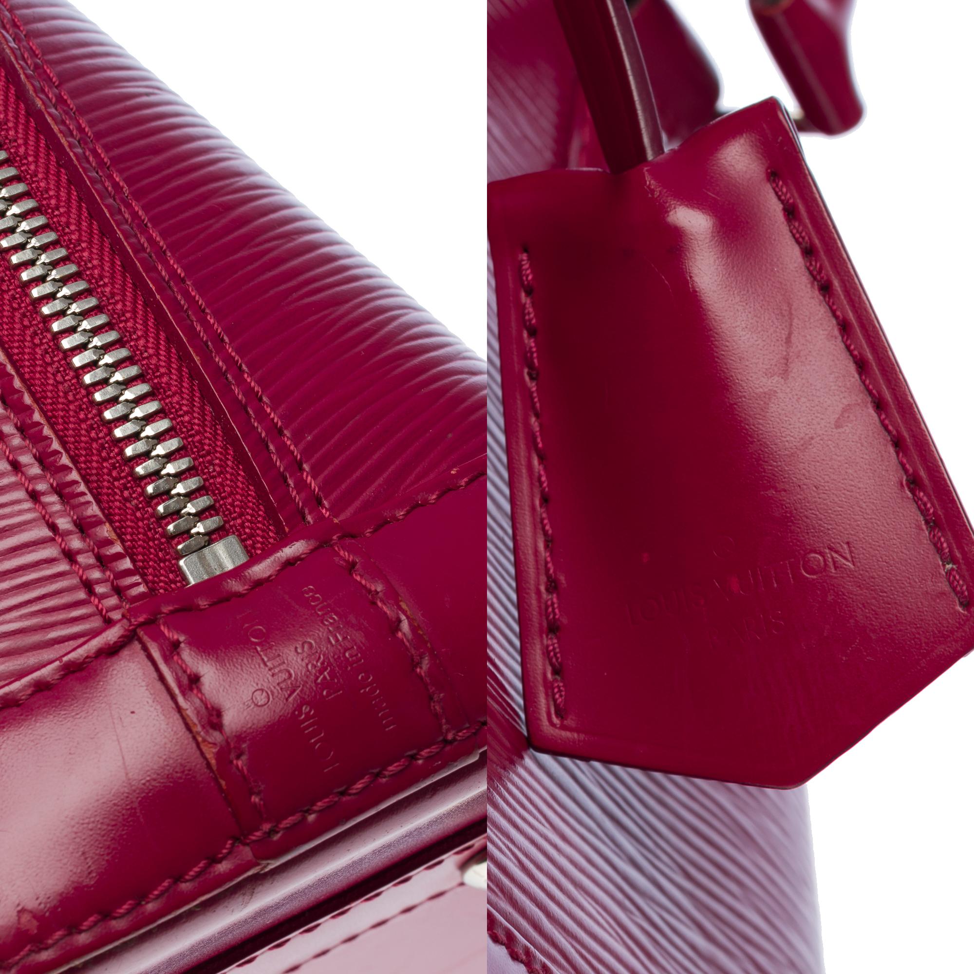 Beautiful Louis Vuitton Alma BB handbag strap in Fuchsia épi leather, SHW 3