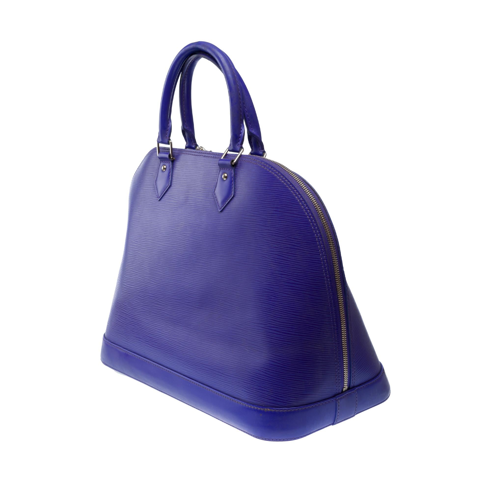 Magnifique sac à main Louis Vuitton Alma GM en cuir épi Fig, SHW en vente 1