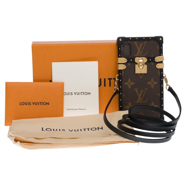 Beautiful Louis Vuitton EyeTrunk iPhone X case in brown monogram coated  canvas For Sale at 1stDibs