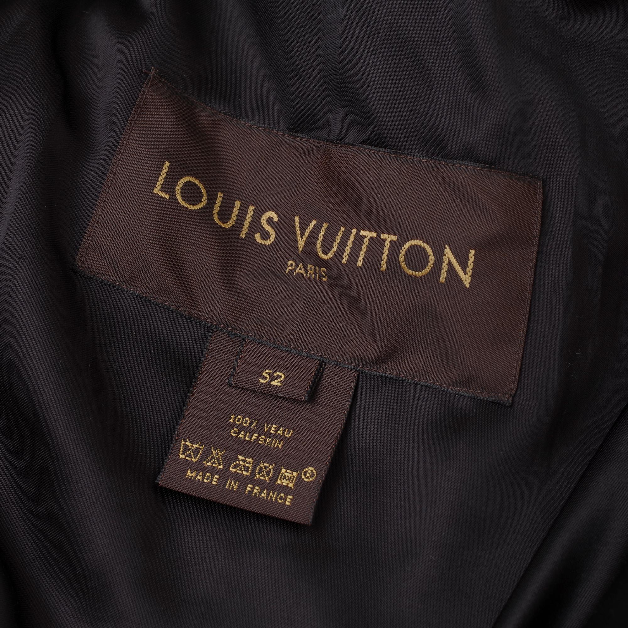 Beautiful Louis Vuitton Men's Jacket in black quilted calfskin, size 52 (L) In Good Condition In Paris, IDF