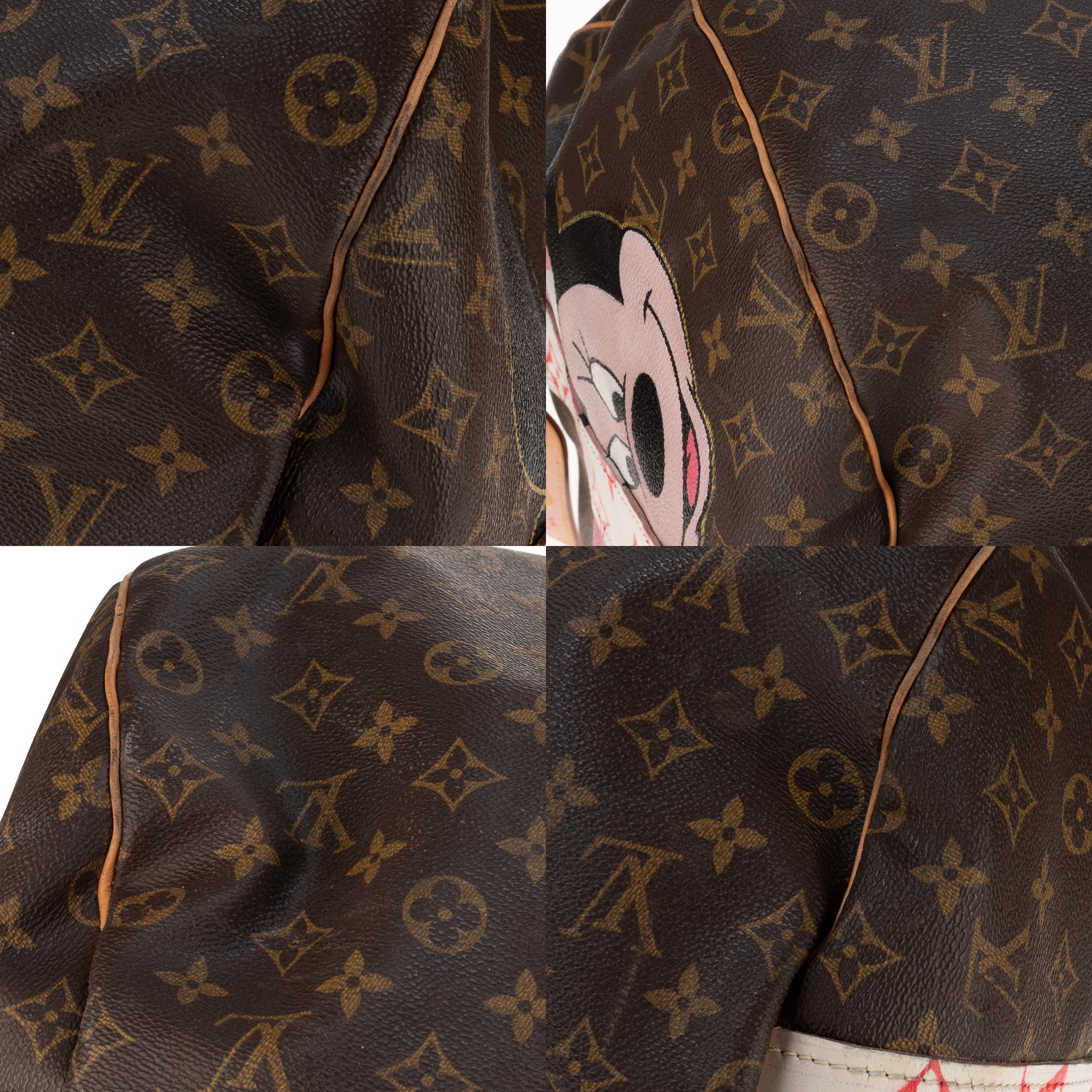Beautiful Louis Vuitton  travel bag Keepall 60 in monogram canvas customized ! 4