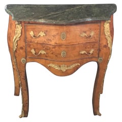 Beautiful Louis XV Petite Commode Nightstand or Side Table with Marble Top
