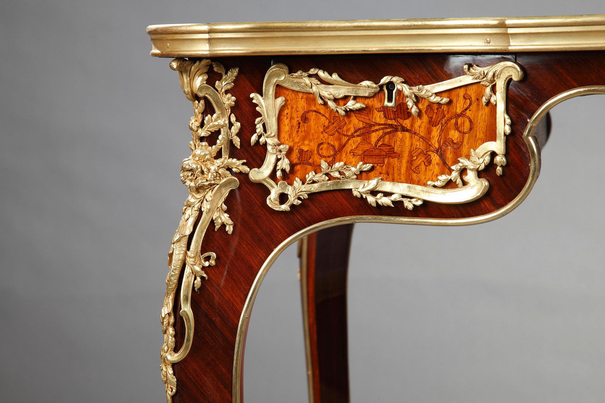 Gilt Louis XV Style Table Attributed to J.E. Zwiener, France, circa 1880 For Sale