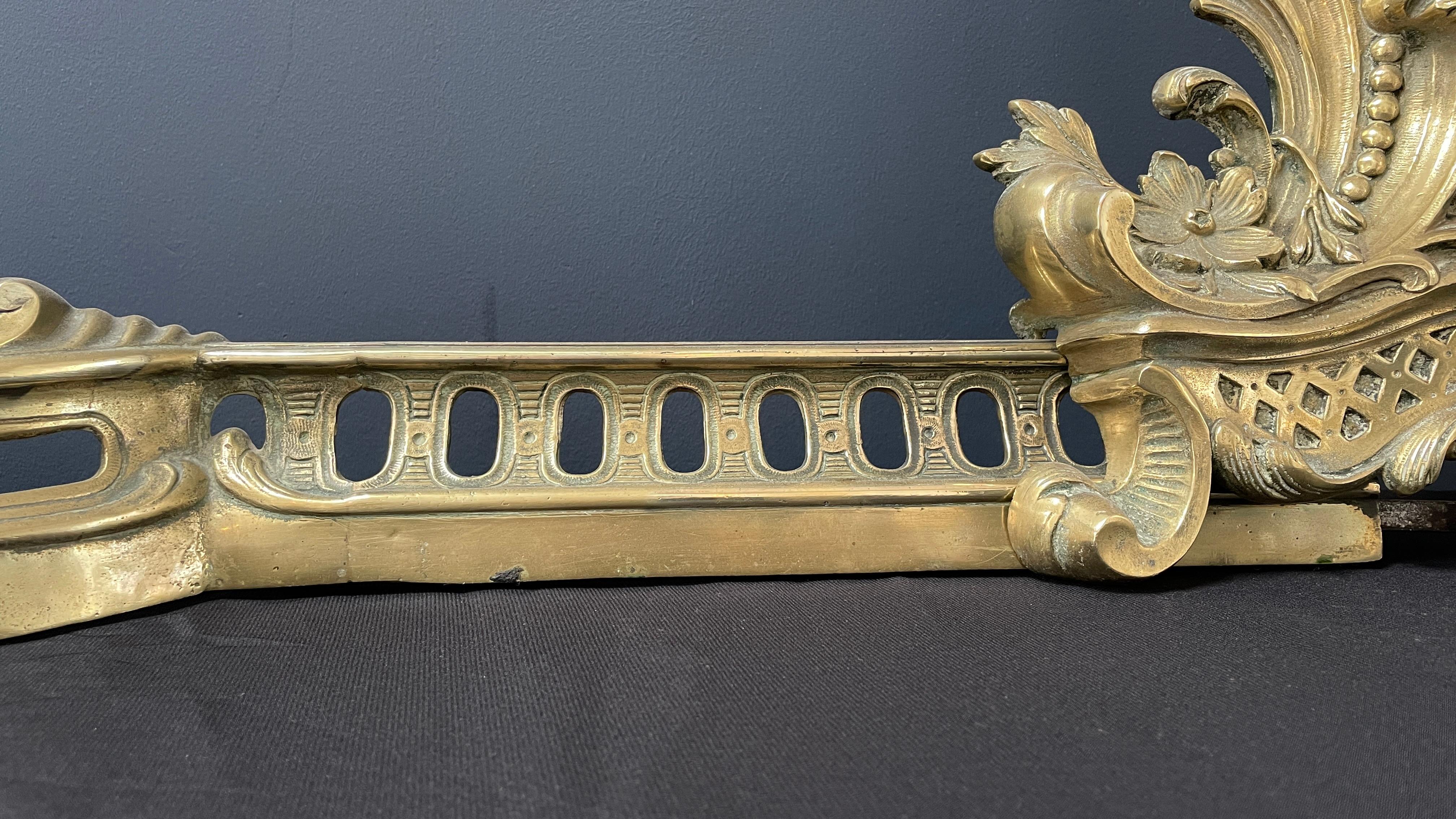 Beautiful Louis XVI Bronze Adjustable Fireplace Fender For Sale 2