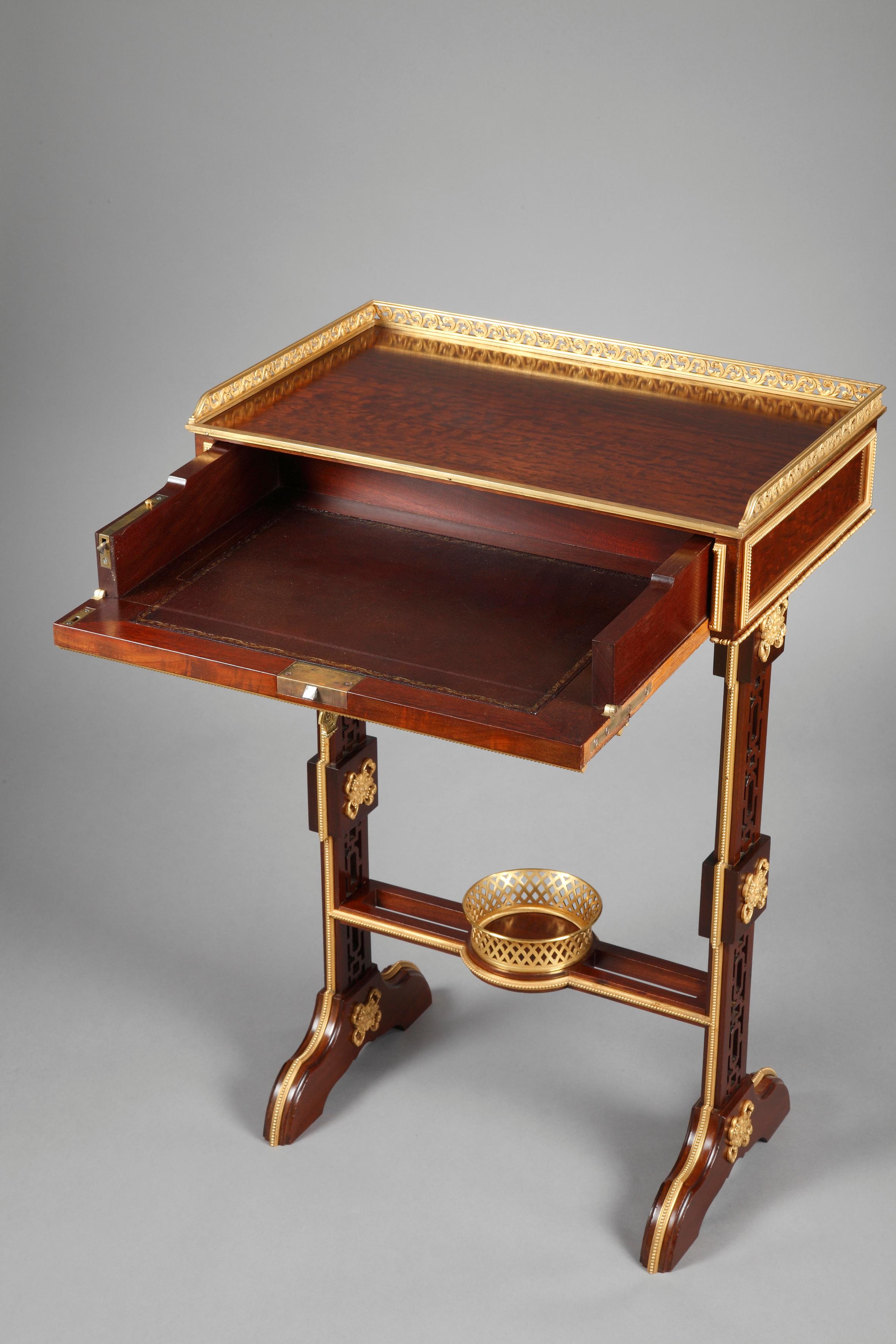 Gilt Beautiful Louis XVI Style Writing Table, France, Circa 1880 For Sale
