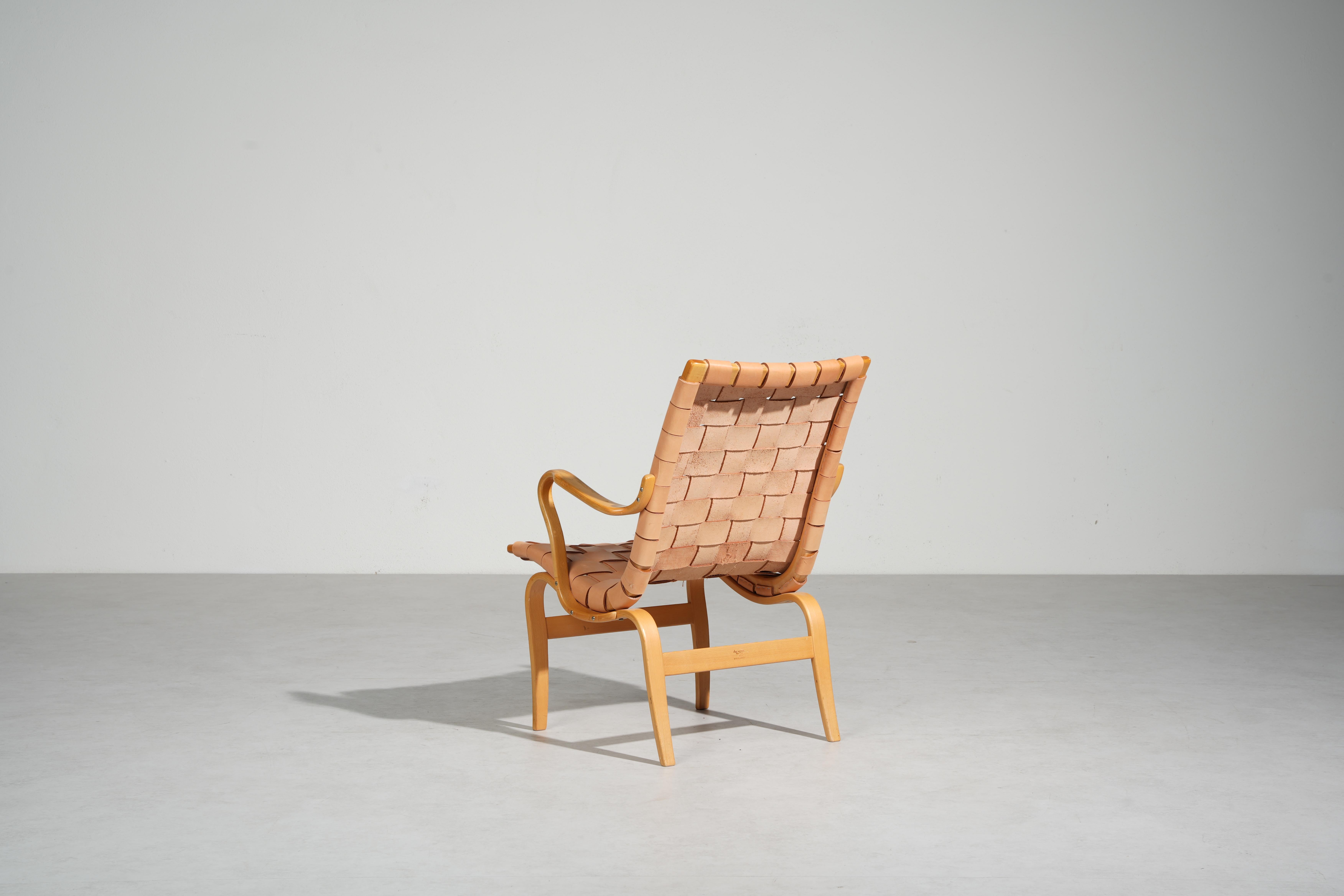 Preciosa Silla Lounge Mod. Eva de Bruno Mathsson, 1960 Suecia nº 1 Sueco en venta