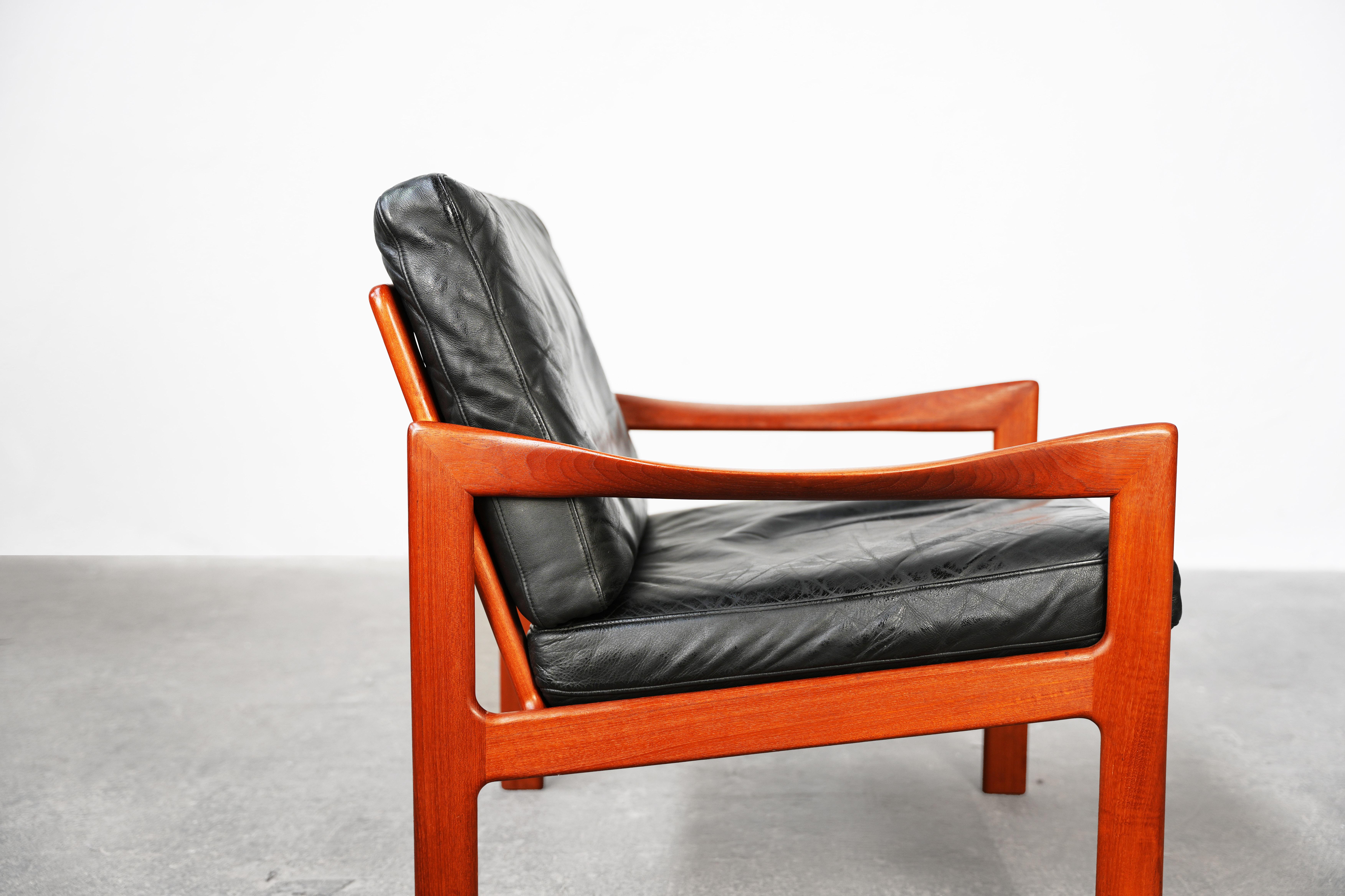 Leather Beautiful Lounge Easy Chair by Illum Walkelsø for Niels Eilersen, 1960s
