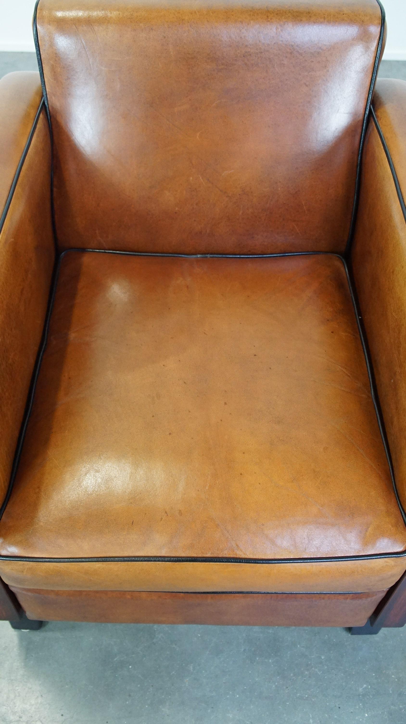 Sheepskin Beautiful, luxurious sheepskin armchair in Art Deco style with wooden details