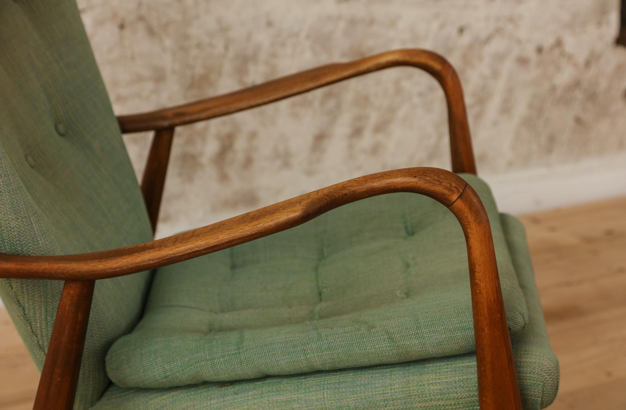 Danish Beautiful Madsen and Schubell Wingback Easy Chair, Denmark 1950s For Sale
