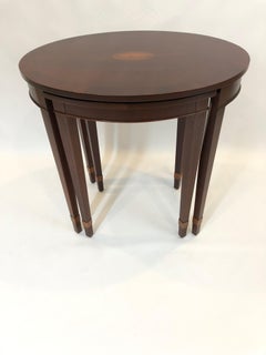 Beautiful Mahogany Oval Nesting Tables by Baker