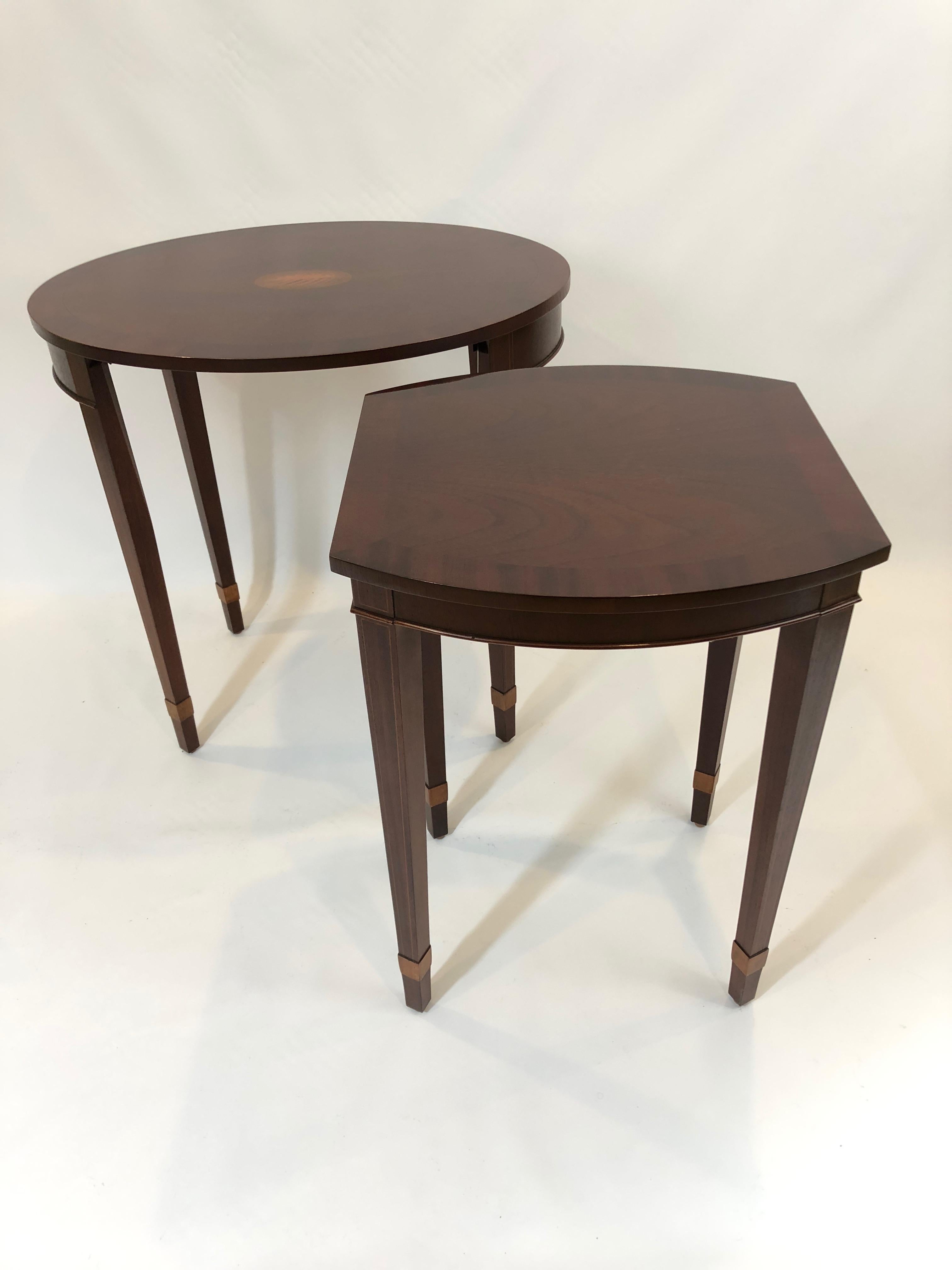 Beautiful Mahogany Oval Nesting Tables by Baker In Excellent Condition In Hopewell, NJ