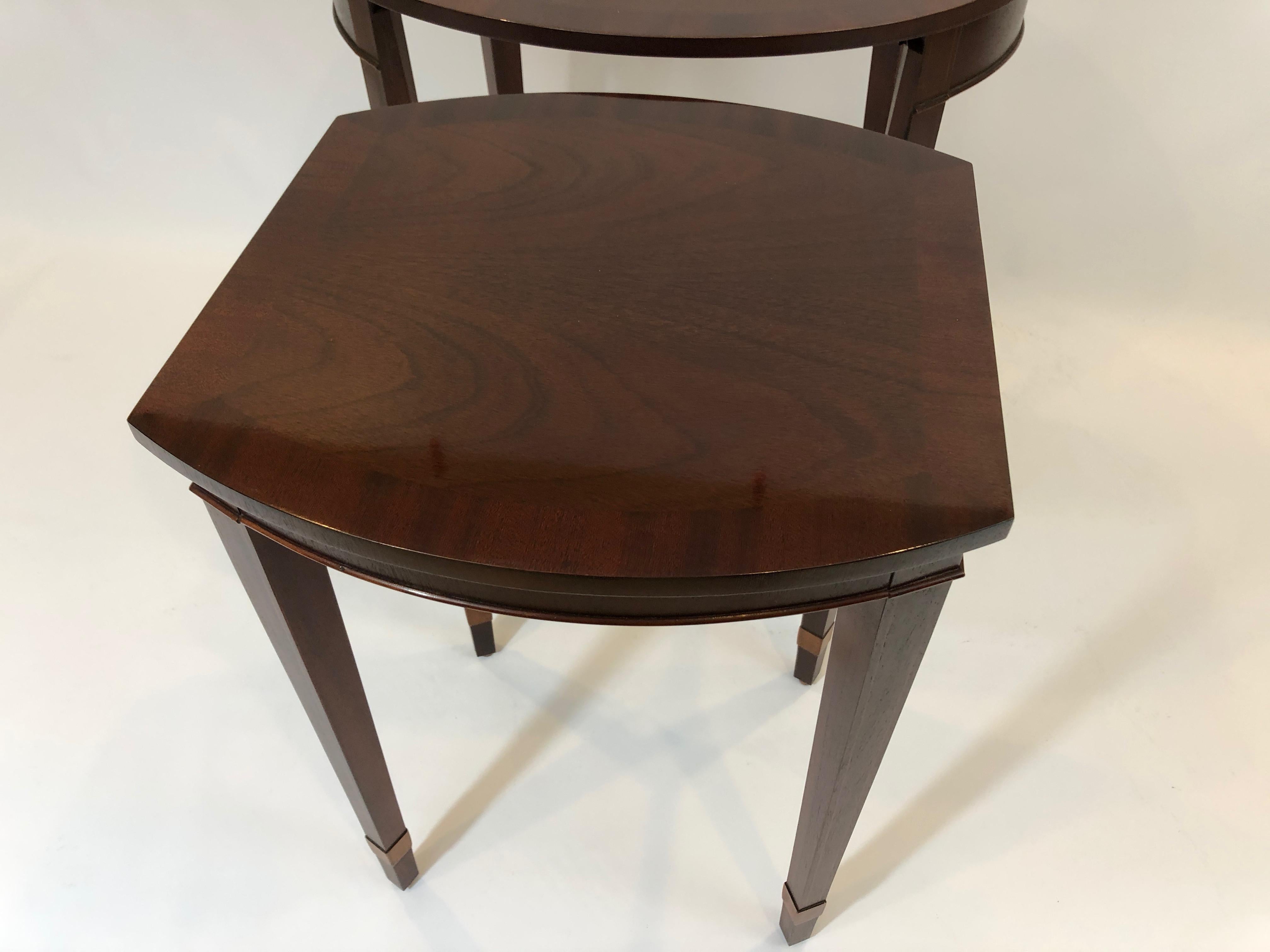 Beautiful Mahogany Oval Nesting Tables by Baker 2