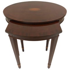 Beautiful Mahogany Oval Nesting Tables by Baker